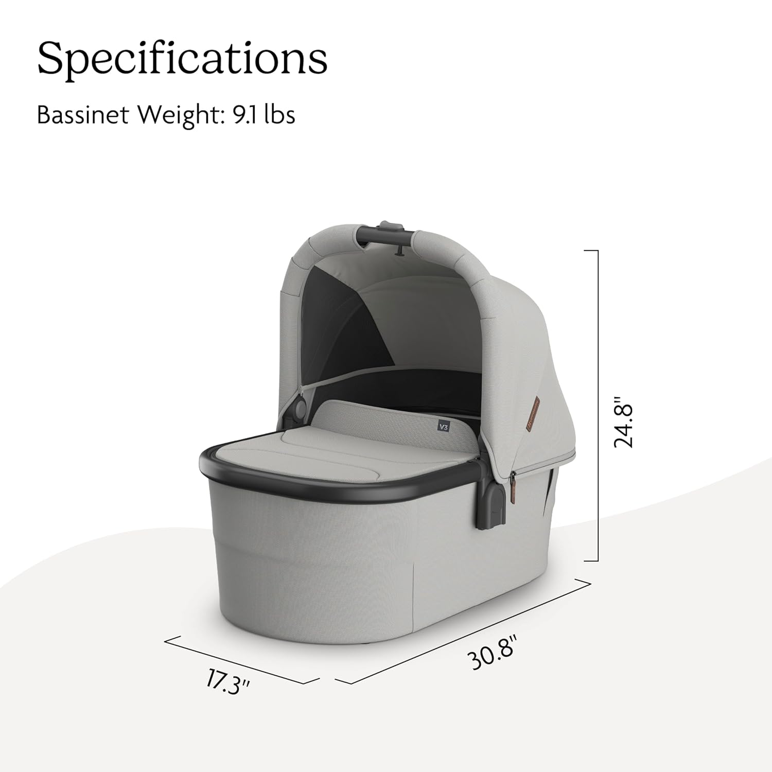 UPPAbaby Bassinet V3 - Compatible with Vista, Cruz, Ridge Strollers - Savannah (Pearl Gray Jacquard/Carbon Frame) UPPAbaby Bassinet V3 - Compatible with Vista, Cruz, Ridge Strollers - Overnight Sleep Solution - Mattress, Sheet and Bug Shield Included - Savannah (Pearl Gray Jacquard/Carbon Frame)