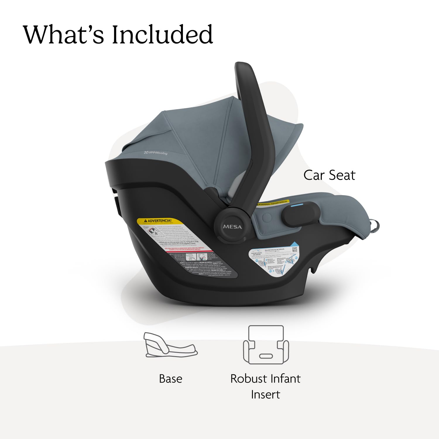 UPPAbaby Mesa V3 Infant Car Seat - Easy Installation + SmartSecure Technology - Callum (Stone Blue) UPPAbaby Mesa V3 Infant Car Seat - Easy Installation + SmartSecure Technology - Attaches to Stroller | Base + Infant Insert Included - Callum (Stone Blue)