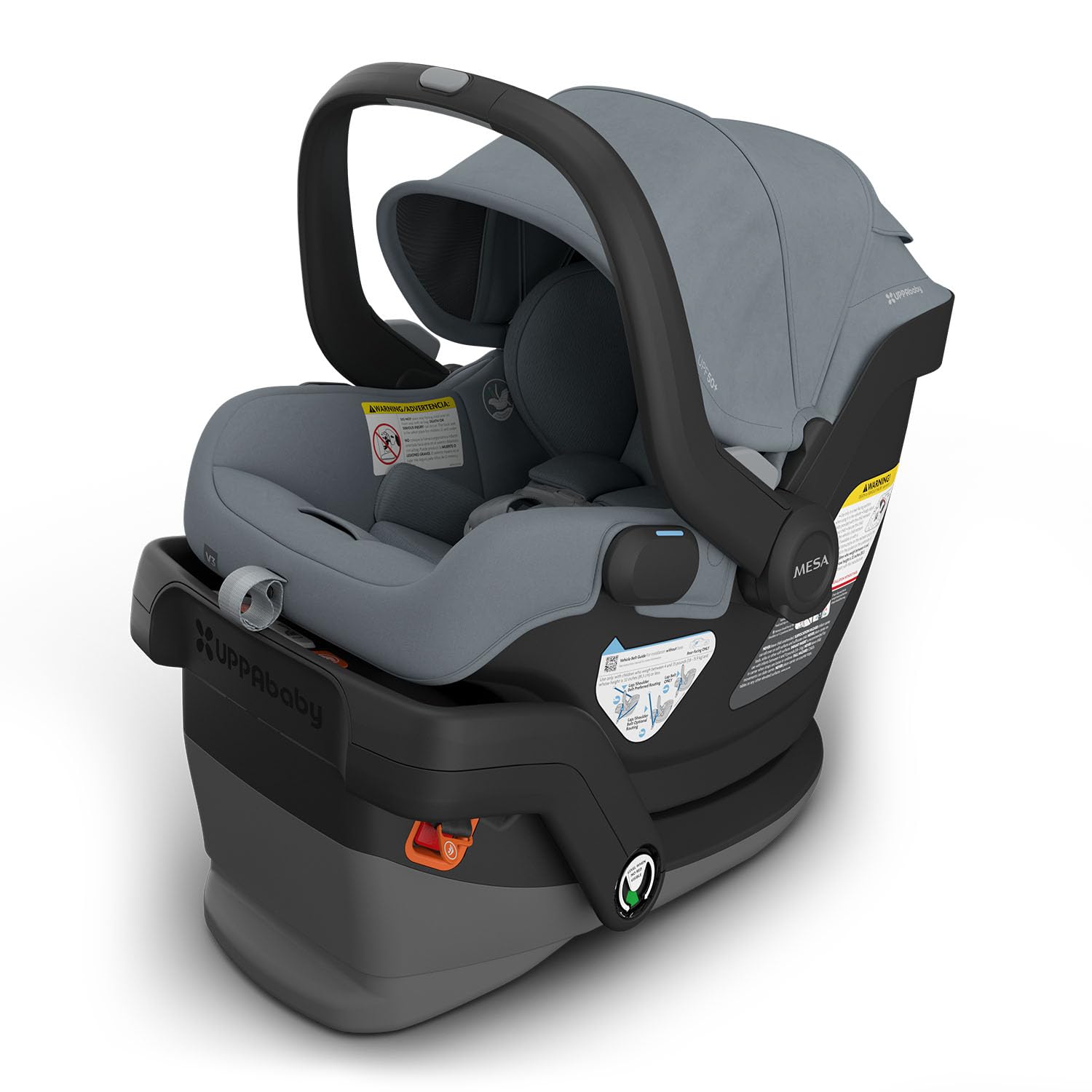 UPPAbaby Mesa V3 Infant Car Seat - Easy Installation + SmartSecure Technology - Callum (Stone Blue) UPPAbaby Mesa V3 Infant Car Seat - Easy Installation + SmartSecure Technology - Attaches to Stroller | Base + Infant Insert Included - Callum (Stone Blue)