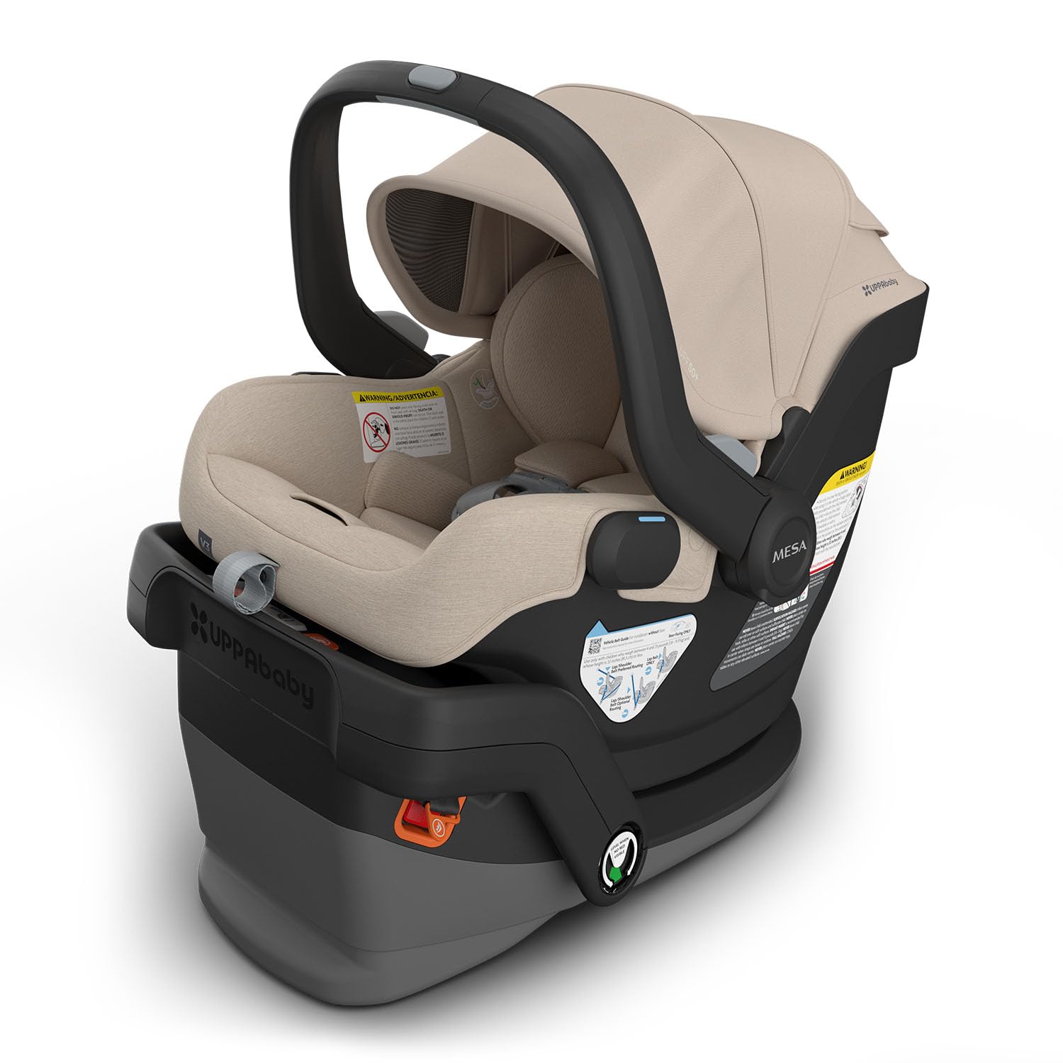 UPPAbaby V3 Infant Car Seat - Easy Installation + SmartSecure Technology - Declan (Oat Mélange) UPPAbaby Mesa V3 Infant Car Seat - Easy Installation + SmartSecure Technology - Attaches to Stroller | Base + Infant Insert Included - Declan (Oat Mélange)