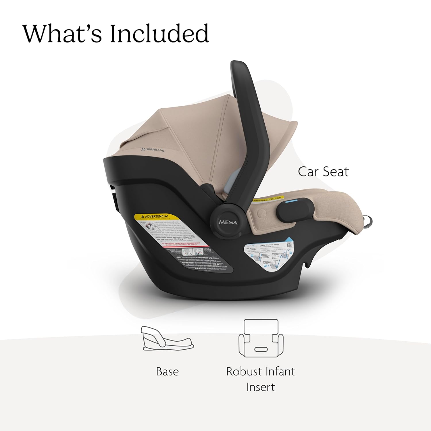 UPPAbaby V3 Infant Car Seat - Easy Installation + SmartSecure Technology - Declan (Oat Mélange) UPPAbaby Mesa V3 Infant Car Seat - Easy Installation + SmartSecure Technology - Attaches to Stroller | Base + Infant Insert Included - Declan (Oat Mélange)