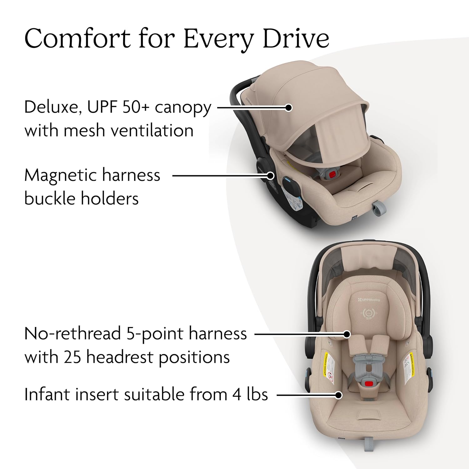 UPPAbaby V3 Infant Car Seat - Easy Installation + SmartSecure Technology - Declan (Oat Mélange) UPPAbaby Mesa V3 Infant Car Seat - Easy Installation + SmartSecure Technology - Attaches to Stroller | Base + Infant Insert Included - Declan (Oat Mélange)