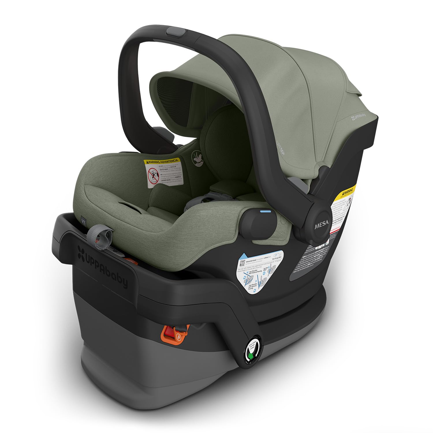 UPPAbaby Mesa V3 Infant Car Seat - Easy Installation + SmartSecure Technology - Attaches to Stroller | Base + Infant Insert Included - Evelyn (Meadow Green) UPPAbaby Mesa V3 Infant Car Seat - Easy Installation + SmartSecure Technology - Attaches to Stroller | Base + Infant Insert Included - Evelyn (Meadow Green)