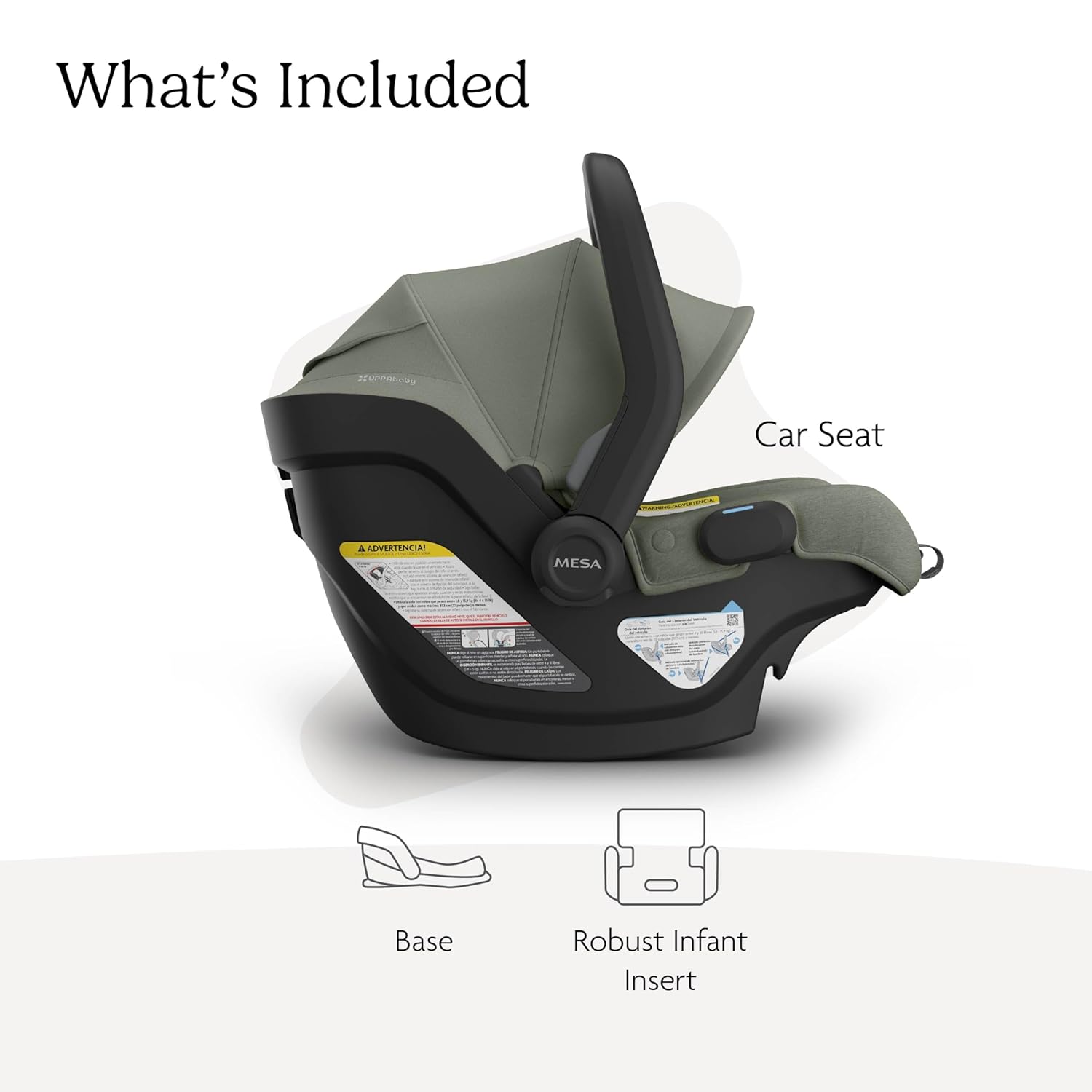 UPPAbaby Mesa V3 Infant Car Seat - Easy Installation + SmartSecure Technology - Attaches to Stroller | Base + Infant Insert Included - Evelyn (Meadow Green) UPPAbaby Mesa V3 Infant Car Seat - Easy Installation + SmartSecure Technology - Attaches to Stroller | Base + Infant Insert Included - Evelyn (Meadow Green)