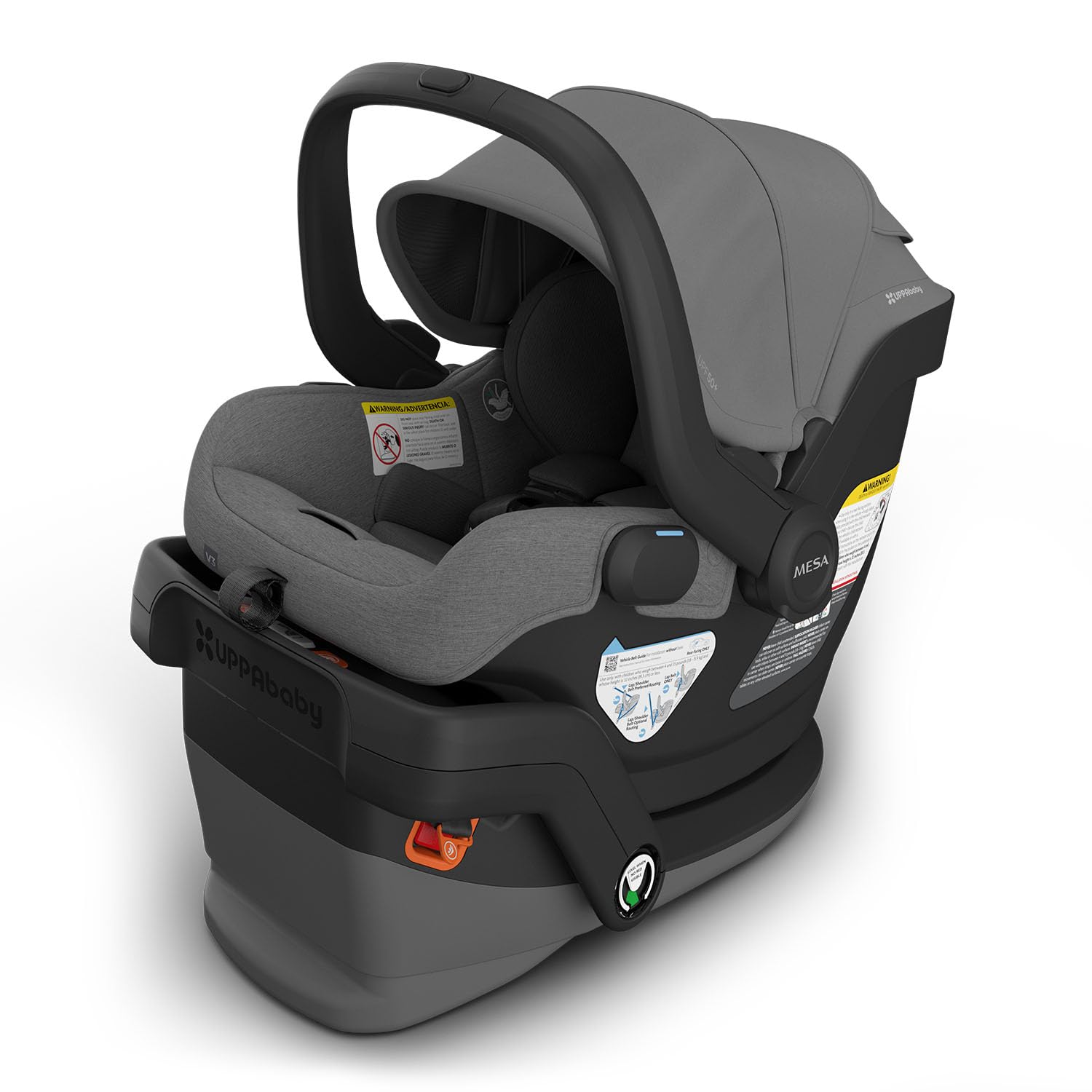 UPPAbaby Mesa V3 Infant Car Seat - Easy Installation + SmartSecure Technology - Greyson (Charcoal Mélange) UPPAbaby Mesa V3 Infant Car Seat - Easy Installation + SmartSecure Technology - Attaches to Stroller | Base + Infant Insert Included - Greyson (Charcoal Mélange)