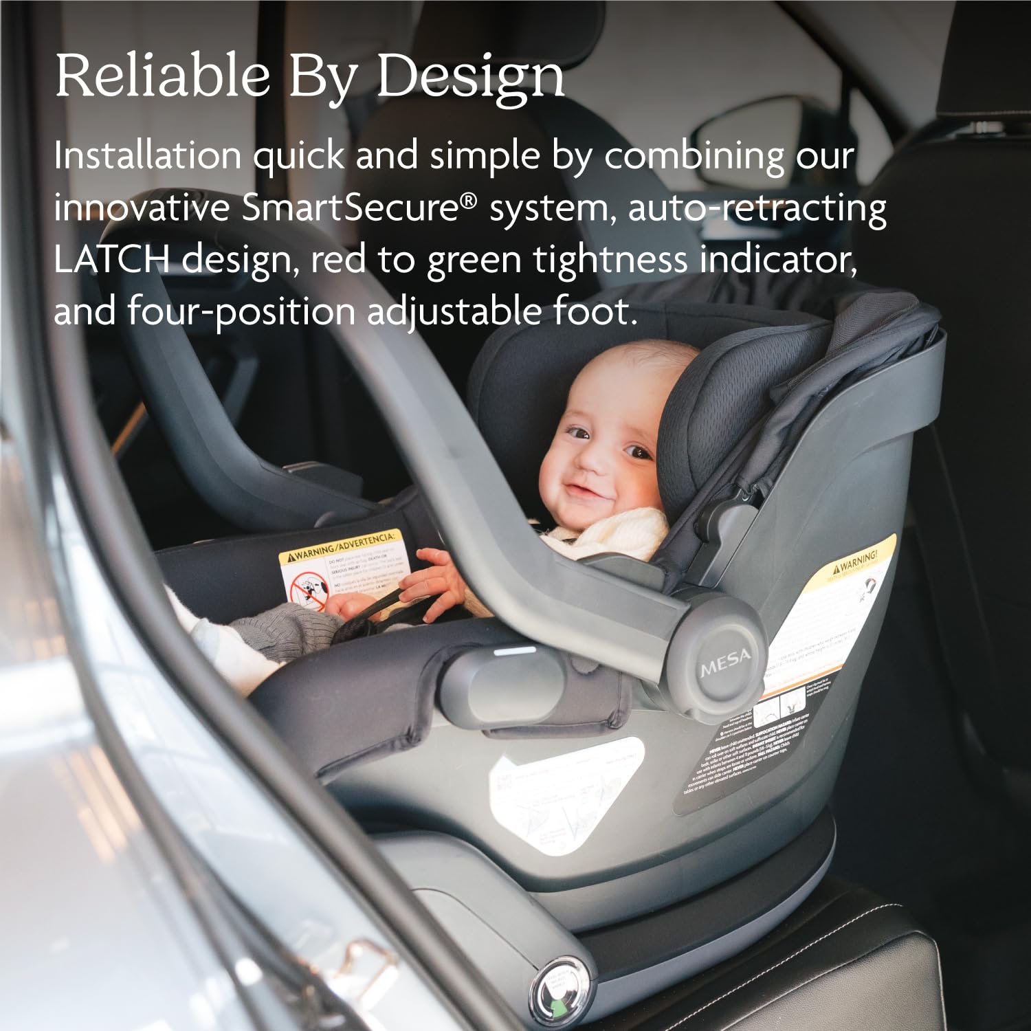 UPPAbaby Mesa V3 Infant Car Seat - Easy Installation + SmartSecure Technology - Greyson (Charcoal Mélange) UPPAbaby Mesa V3 Infant Car Seat - Easy Installation + SmartSecure Technology - Attaches to Stroller | Base + Infant Insert Included - Greyson (Charcoal Mélange)
