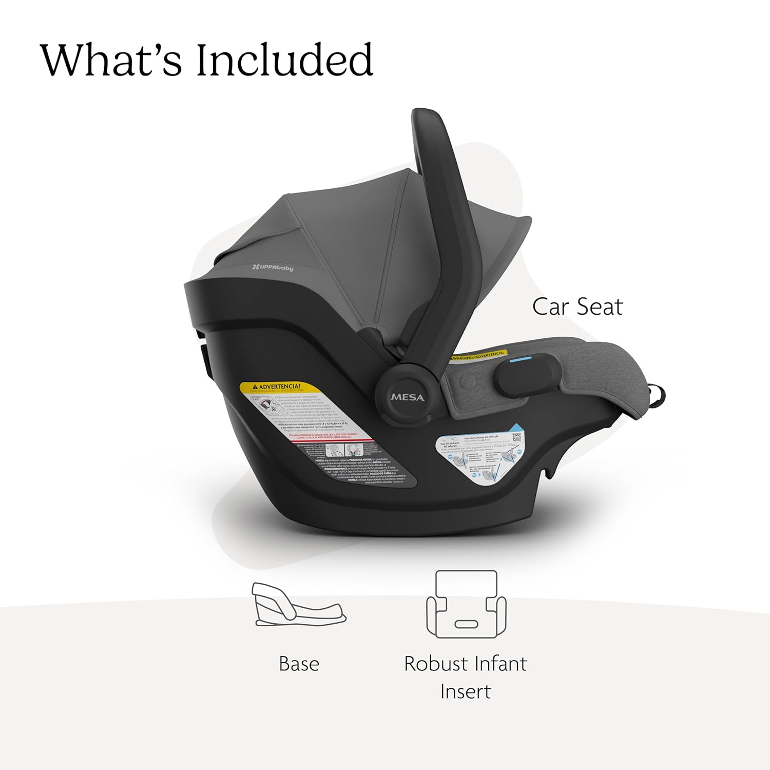 UPPAbaby Mesa V3 Infant Car Seat - Easy Installation + SmartSecure Technology - Greyson (Charcoal Mélange) UPPAbaby Mesa V3 Infant Car Seat - Easy Installation + SmartSecure Technology - Attaches to Stroller | Base + Infant Insert Included - Greyson (Charcoal Mélange)