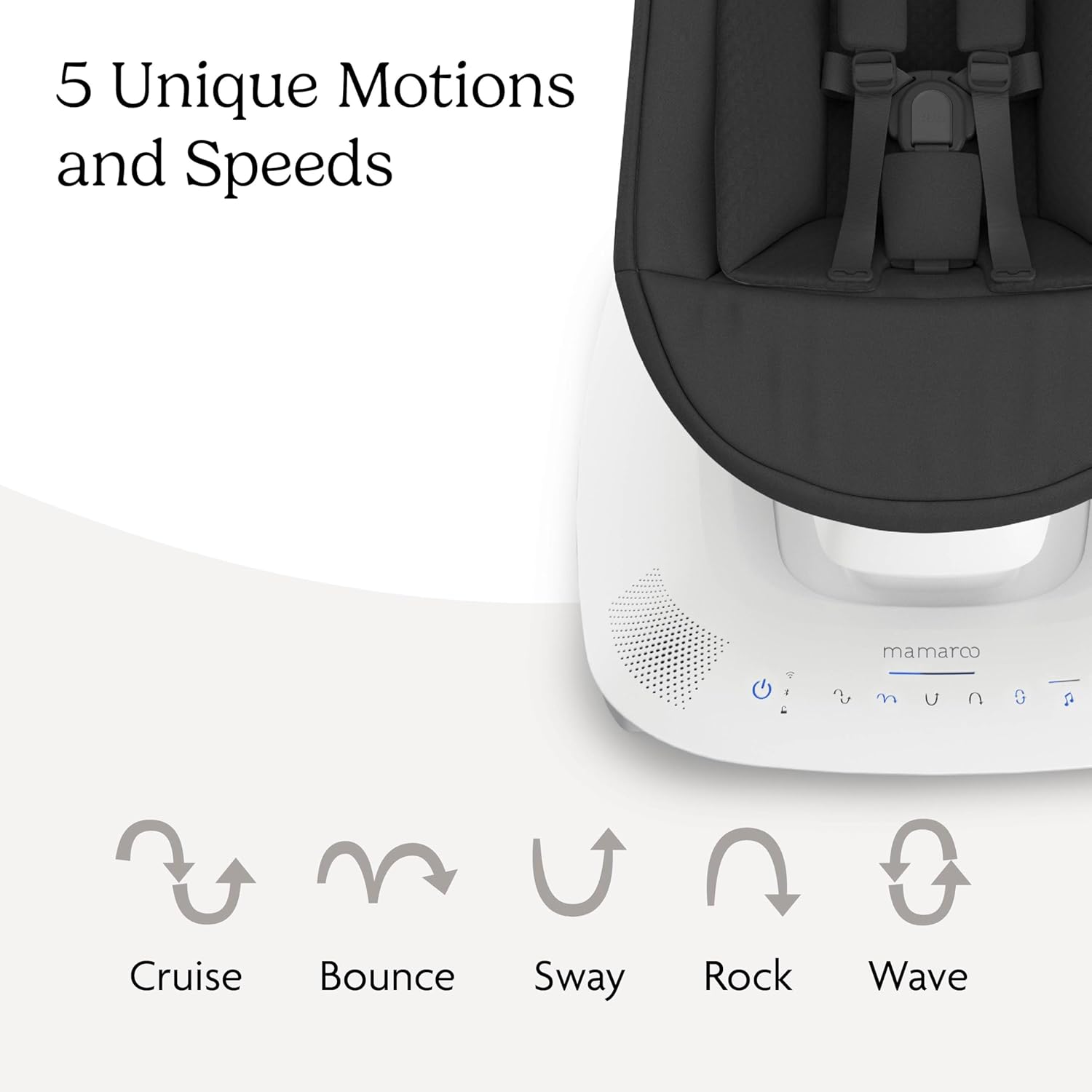 UPPAbaby Mamaroo Smart Swing – Customizable Soothing Modes with MotionSync Technology – Jake (Charcoal Mélange) UPPAbaby Mamaroo Smart Swing – Customizable Soothing Modes with MotionSync Technology – Infant Recline + Bluetooth Enabled – Included Newborn Insert – Jake (Charcoal Mélange)