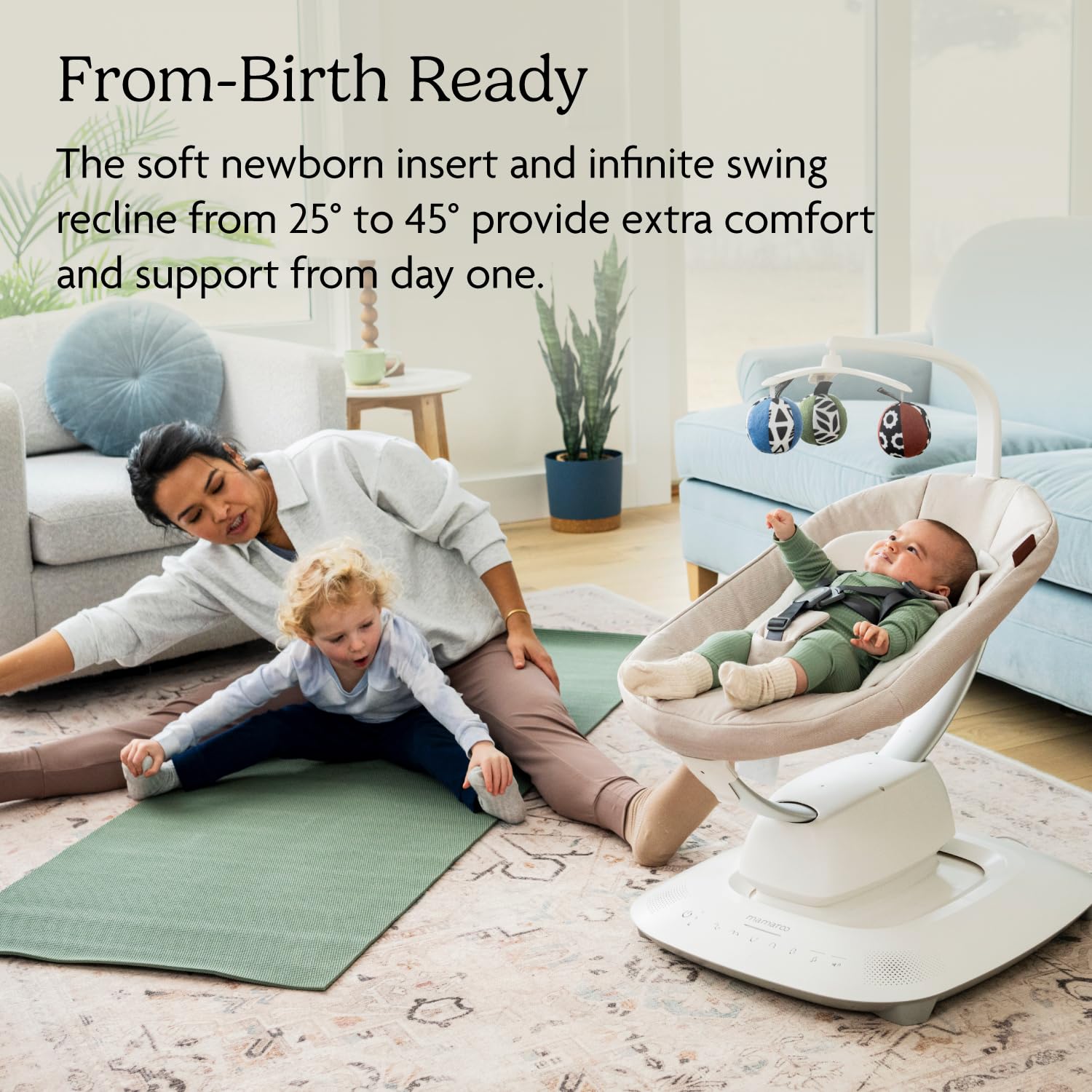 UPPAbaby Mamaroo Smart Swing – Customizable Soothing Modes with MotionSync Technology – Jake (Charcoal Mélange) UPPAbaby Mamaroo Smart Swing – Customizable Soothing Modes with MotionSync Technology – Infant Recline + Bluetooth Enabled – Included Newborn Insert – Jake (Charcoal Mélange)