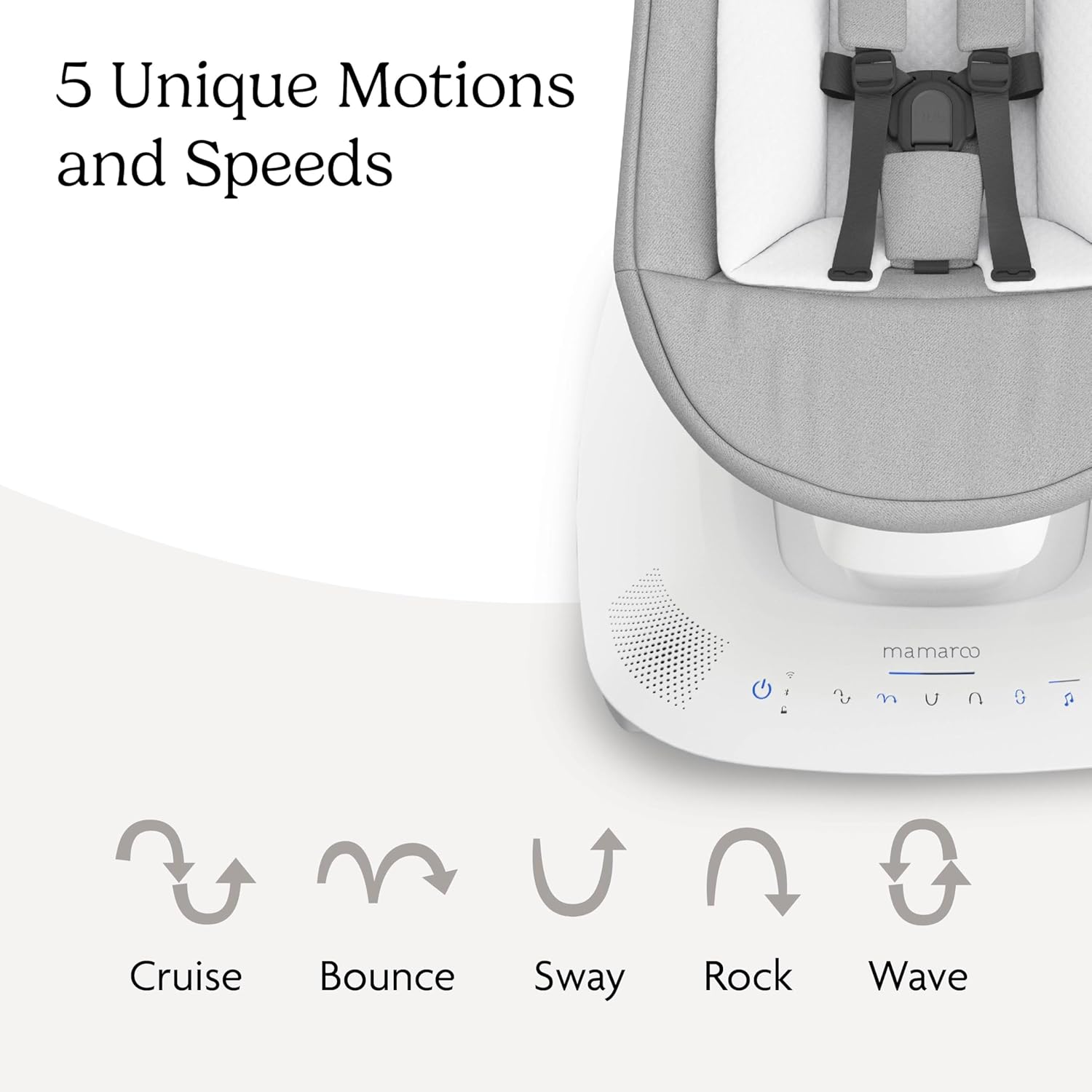 UPPAbaby Mamaroo Smart Swing – Customizable Soothing Modes with MotionSync Technology – Stella (Grey Mélange) UPPAbaby Mamaroo Smart Swing – Customizable Soothing Modes with MotionSync Technology – Infant Recline + Bluetooth Enabled – Included Newborn Insert – Stella (Grey Mélange)