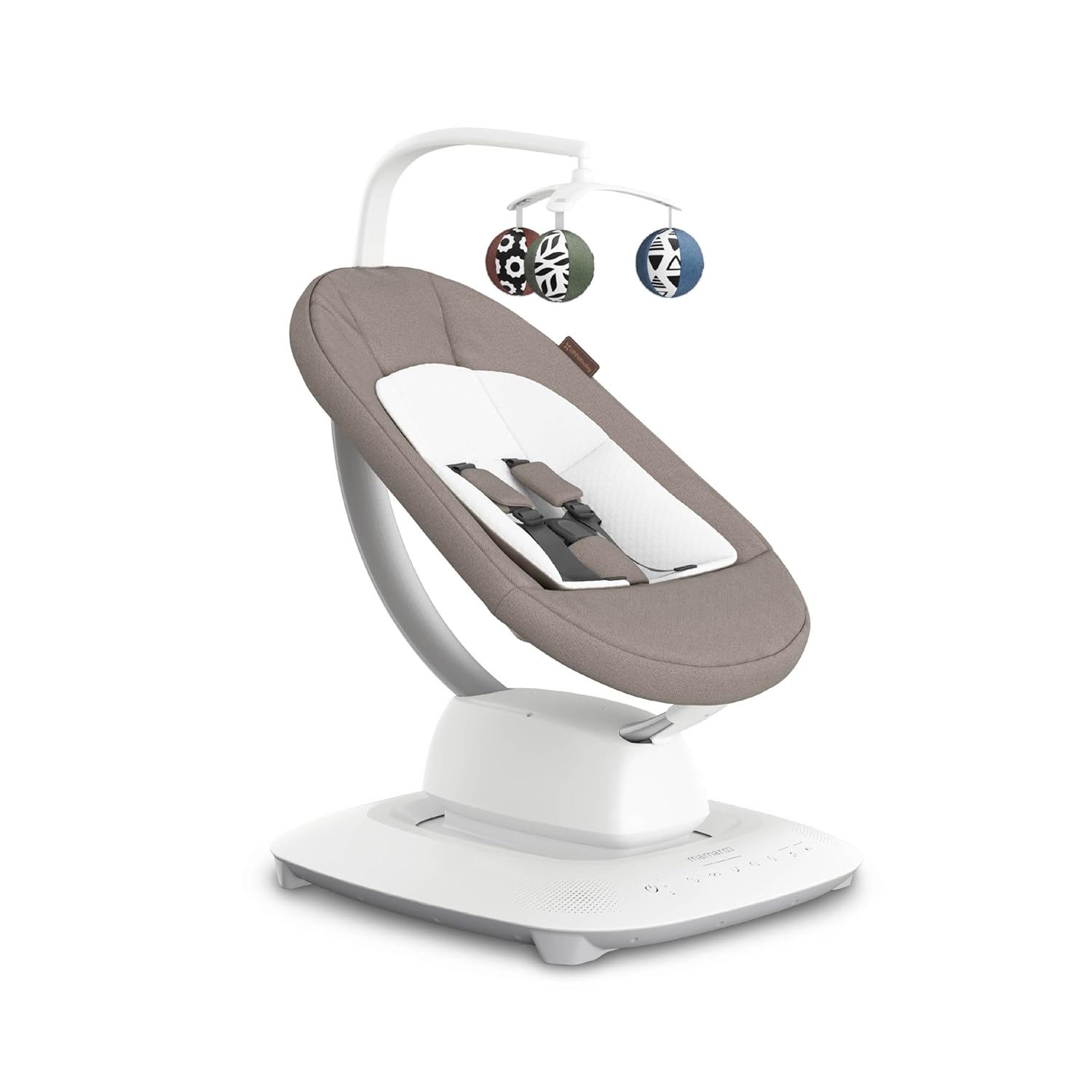 UPPAbaby Mamaroo Smart Swing – Customizable Soothing Modes with MotionSync Technology – Wells (Dark Taupe Mélange) UPPAbaby Mamaroo Smart Swing – Customizable Soothing Modes with MotionSync Technology – Infant Recline + Bluetooth Enabled – Included Newborn Insert – Wells (Dark Taupe Mélange)