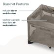 UPPAbaby Remi Playard | Deluxe 3-in-1 Portable Playard, Bedside Bassinet + Travel Crib| Mesh Bassinet, Mattress, Organic Cotton Mattress Cover + Storage Bag Included | Wells (Dark Taupe Mélange)