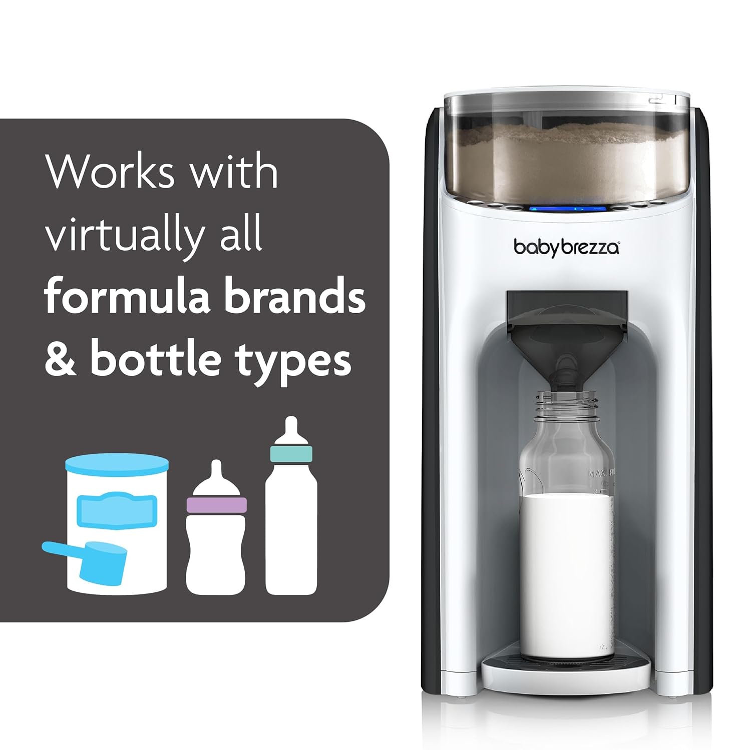 Baby Brezza New and Improved Formula Pro Advanced Formula Dispenser Machine, White Baby Brezza New and Improved Formula Pro Advanced Formula Dispenser Machine - Automatically Mix a Warm Formula Bottle Instantly - Easily Make Bottle with Automatic Powder Blending, White