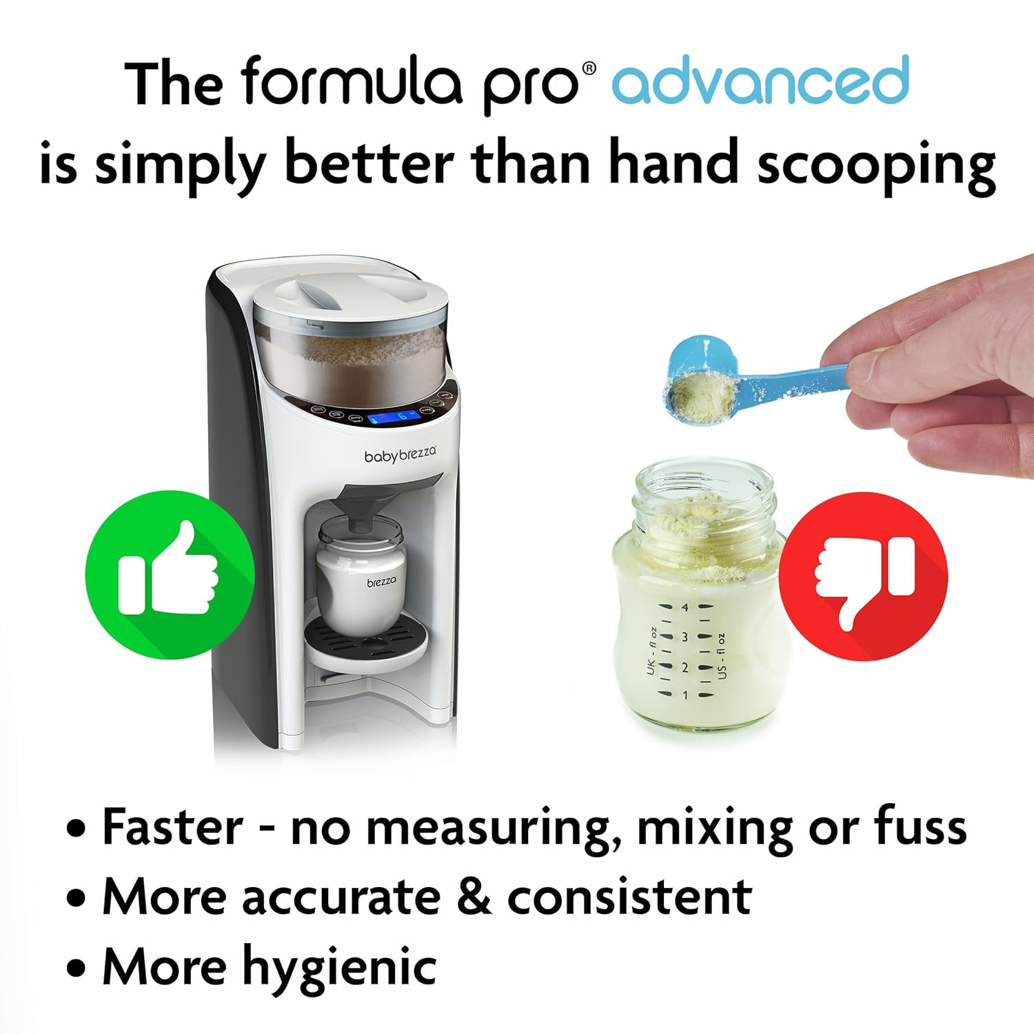 Baby Brezza New and Improved Formula Pro Advanced Formula Dispenser Machine, White Baby Brezza New and Improved Formula Pro Advanced Formula Dispenser Machine - Automatically Mix a Warm Formula Bottle Instantly - Easily Make Bottle with Automatic Powder Blending, White