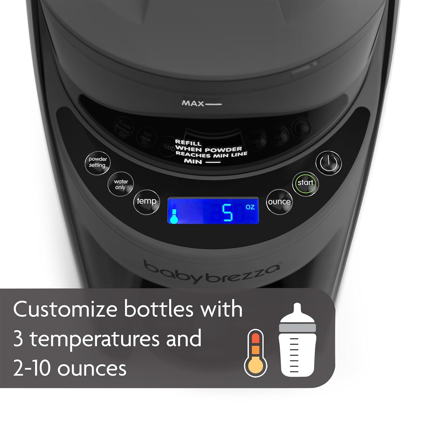 Baby Brezza New and Improved Formula Pro Advanced Formula Dispenser Machine, Charcoal Baby Brezza New and Improved Formula Pro Advanced Formula Dispenser Machine - Automatically Mix a Warm Formula Bottle Instantly - Easily Make Bottle with Automatic Powder Blending, Charcoal