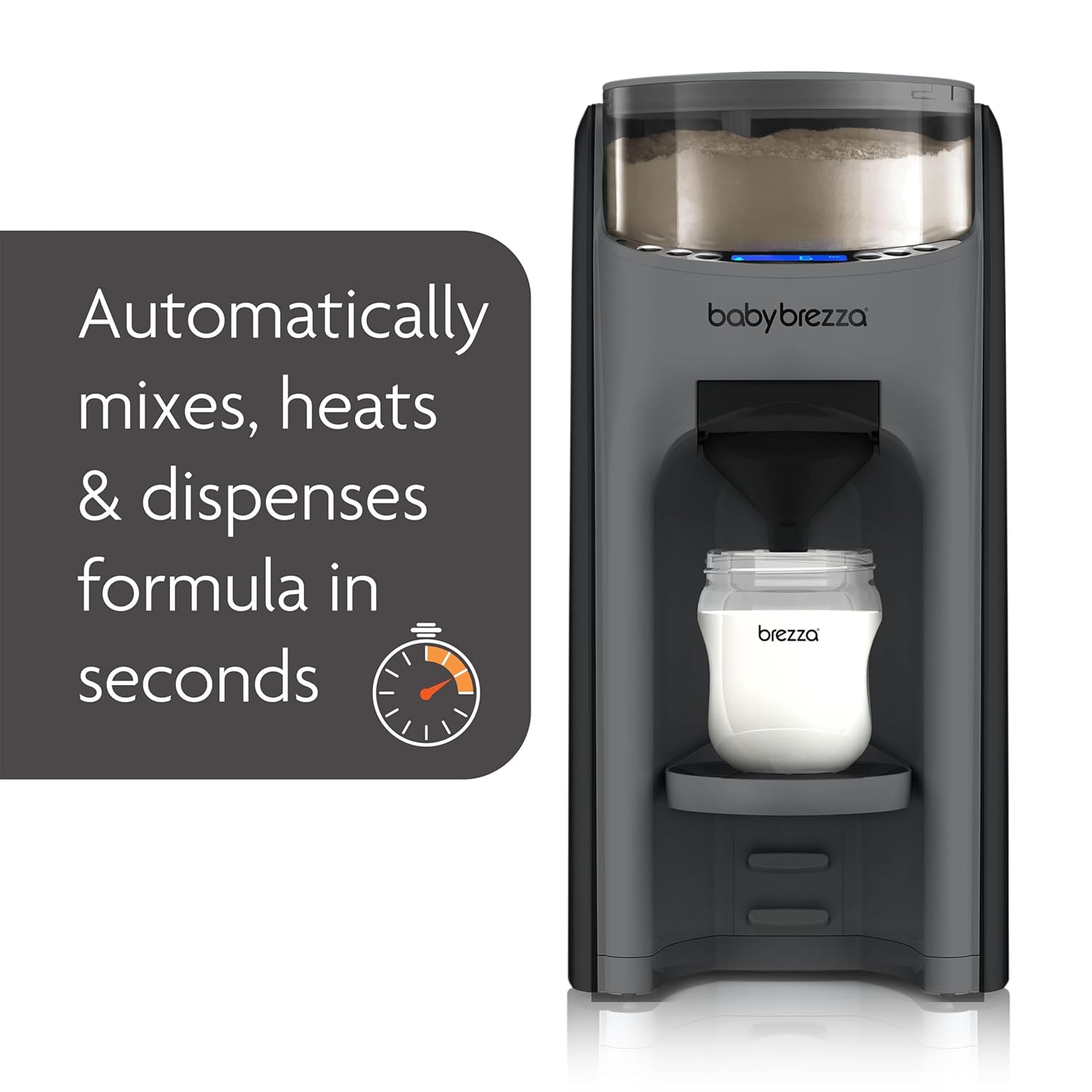 Baby Brezza New and Improved Formula Pro Advanced Formula Dispenser Machine, Charcoal Baby Brezza New and Improved Formula Pro Advanced Formula Dispenser Machine - Automatically Mix a Warm Formula Bottle Instantly - Easily Make Bottle with Automatic Powder Blending, Charcoal