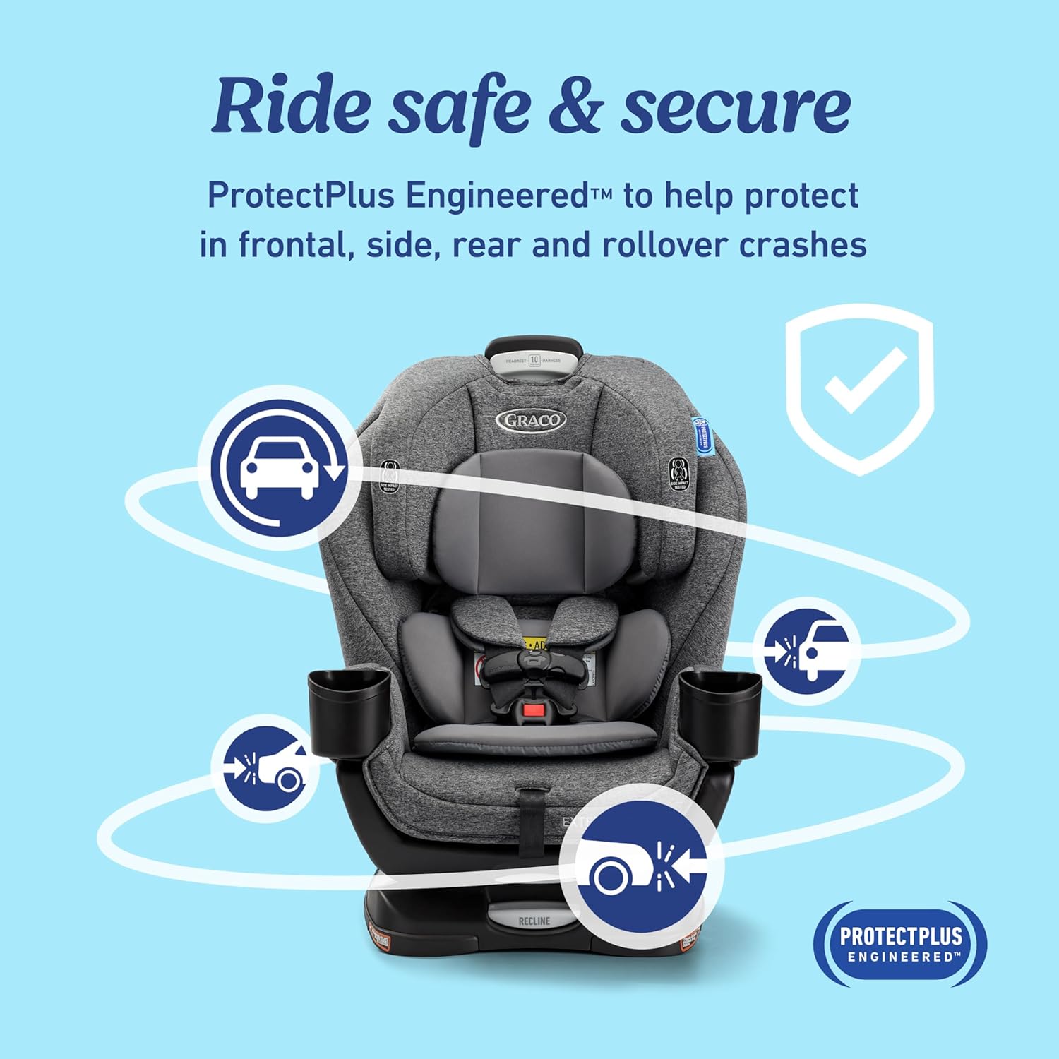 Graco Extend2Fit 3-in-1 Convertible Baby Car Seat, Rear and Forward Facing, Adjustable Extension Panel for Extra Legroom, Ashten Graco Extend2Fit 3-in-1 Convertible Baby Car Seat, Rear and Forward Facing, Adjustable Extension Panel for Extra Legroom, Ashten