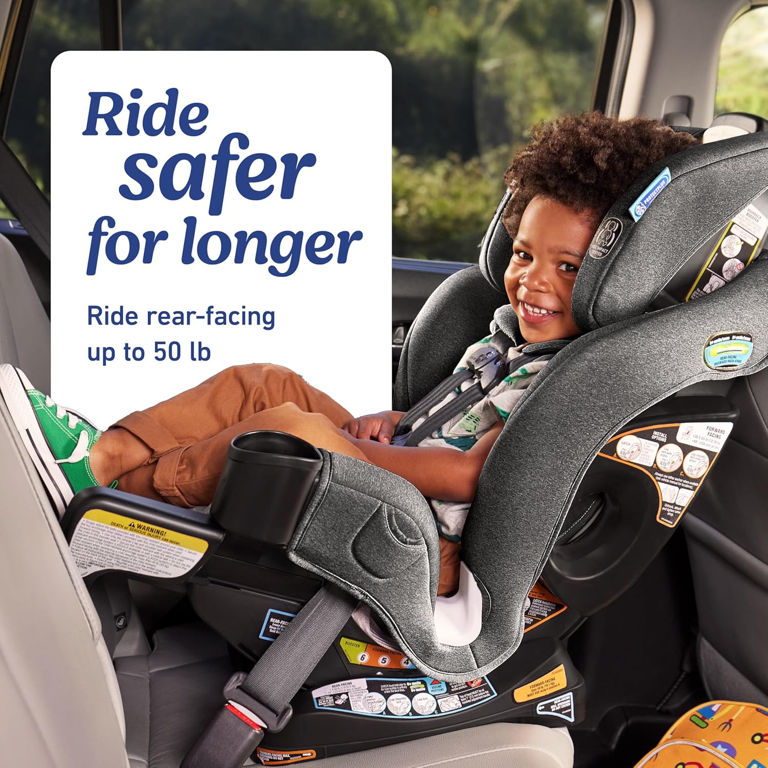 Graco Extend2Fit 3-in-1 Convertible Baby Car Seat, Rear and Forward Facing, Adjustable Extension Panel for Extra Legroom, Ashten Graco Extend2Fit 3-in-1 Convertible Baby Car Seat, Rear and Forward Facing, Adjustable Extension Panel for Extra Legroom, Ashten