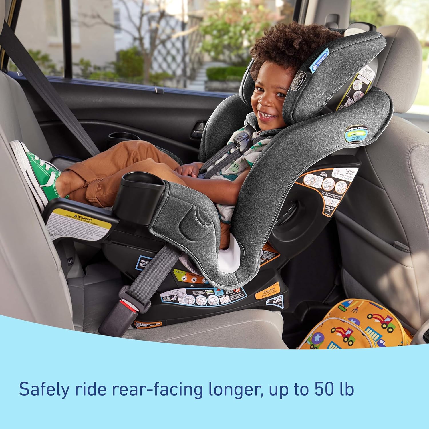 Graco Extend2Fit Convertible Baby Car Seat, Rear and Forward Facing, Adjustable Extension Panel for Extra Legroom, Cullen Graco Extend2Fit Convertible Baby Car Seat, Rear and Forward Facing, Adjustable Extension Panel for Extra Legroom, Cullen