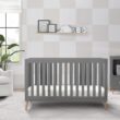 Delta Children Essex 4-in-1 Convertible Baby Crib, Grey with Natural Legs