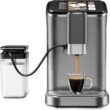 Qeetex Fully automatic espresso machine 20 bar coffee machine with milk frother steam wand built-in grinder 15 litre water tank one-touch control panel