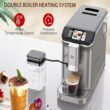 Qeetex Fully automatic espresso machine 20 bar coffee machine with milk frother steam wand built-in grinder 15 litre water tank one-touch control panel