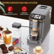 Qeetex Fully automatic espresso machine 20 bar coffee machine with milk frother steam wand built-in grinder 15 litre water tank one-touch control panel
