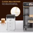Qeetex Fully automatic espresso machine 20 bar coffee machine with milk frother steam wand built-in grinder 15 litre water tank one-touch control panel