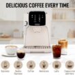 Zulay Kitchen Magia Clasica Espresso Machine 2 -Cup Residential Drip coffee maker ( White Silver )