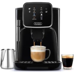 Zulay Kitchen Magia Clasica Espresso Machine 2 -Cup Residential Drip coffee maker ( Black Black )
