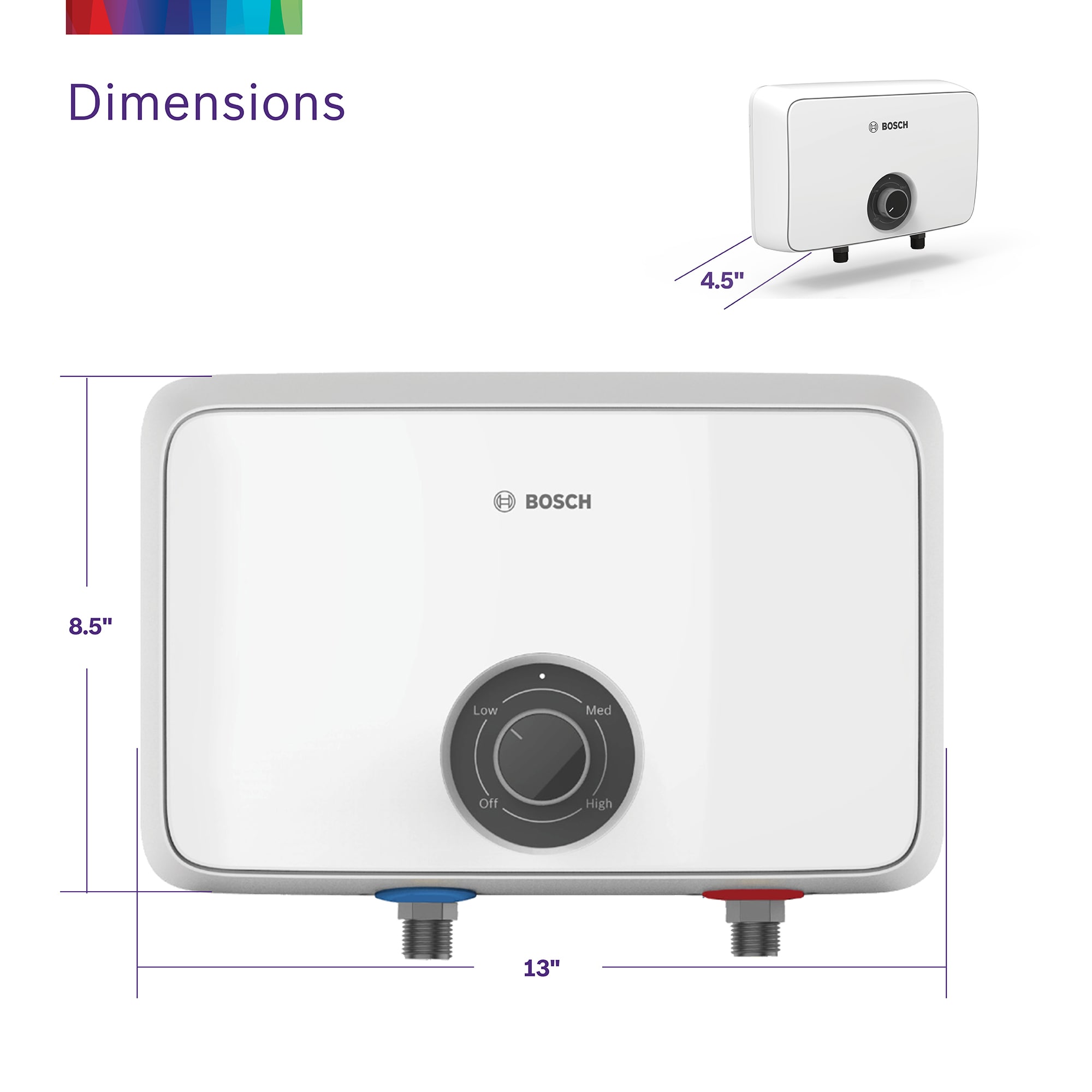 Bosch 3.5-GPM 240-V 18-kW .94-UEF Tankless Electric Water Heater Bosch 3.5-GPM 240-V 18-kW .94-UEF Tankless Electric Water Heater