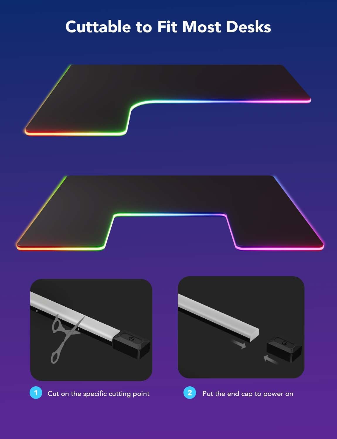 Govee RGBIC Neon Rope Lights for Desks, 16.4ft LED Gaming Desk Lights, Neon LED Strip Lights Syncing Govee RGBIC Neon Rope Lights for Desks, 16.4ft LED Gaming Desk Lights, Neon LED Strip Lights Syncing with Razer Chroma, Support Cutting, Smart App Control, Music Sync, Adapter (Only 2.4G Wi-Fi)