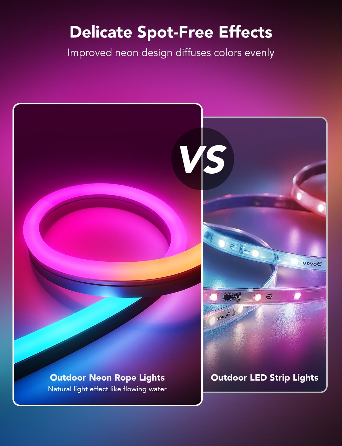 Govee Outdoor Neon Rope Lights, 32.8ft RGBIC IP67 Waterproof Patio Decorations with 64 Scene Modes, Music Sync, Flexible LED Outdoor Lights, Neon Lights Work with Alexa, Google Assistant Govee Outdoor Neon Rope Lights, 32.8ft RGBIC IP67 Waterproof Patio Decorations with 64 Scene Modes, Music Sync, Flexible LED Outdoor Lights, Neon Lights Work with Alexa, Google Assistant
