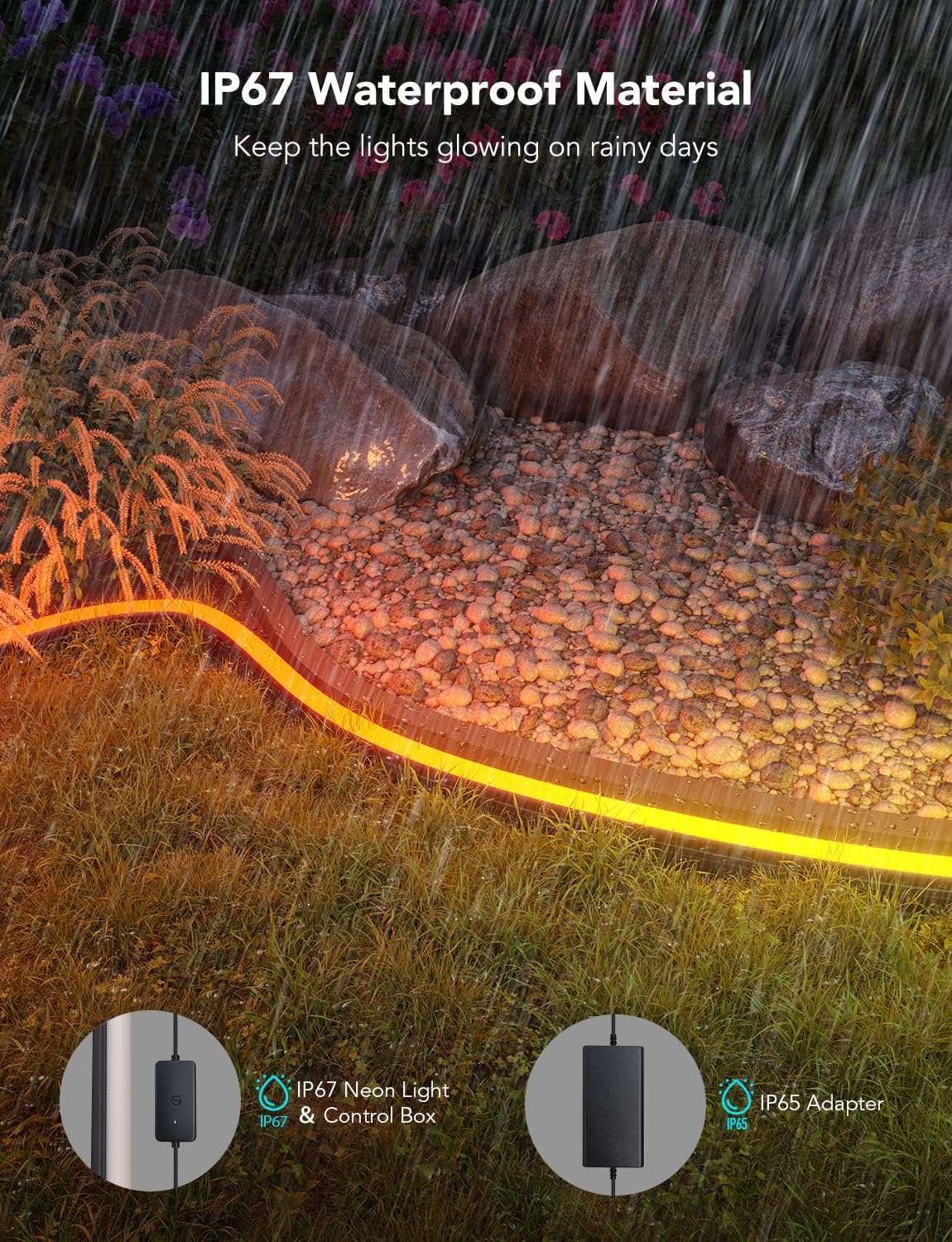 Govee Outdoor Neon Rope Lights, 32.8ft RGBIC IP67 Waterproof Patio Decorations with 64 Scene Modes, Music Sync, Flexible LED Outdoor Lights, Neon Lights Work with Alexa, Google Assistant Govee Outdoor Neon Rope Lights, 32.8ft RGBIC IP67 Waterproof Patio Decorations with 64 Scene Modes, Music Sync, Flexible LED Outdoor Lights, Neon Lights Work with Alexa, Google Assistant