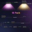 Govee Outdoor Deck Lights, Smart WiFi Outdoor Lights Work with Alexa, Google, Matter, App Control, IP65 Waterproof, Color Changing Fence Lights for Fence, Patio Decoration, Wired 18 Packs (112ft)