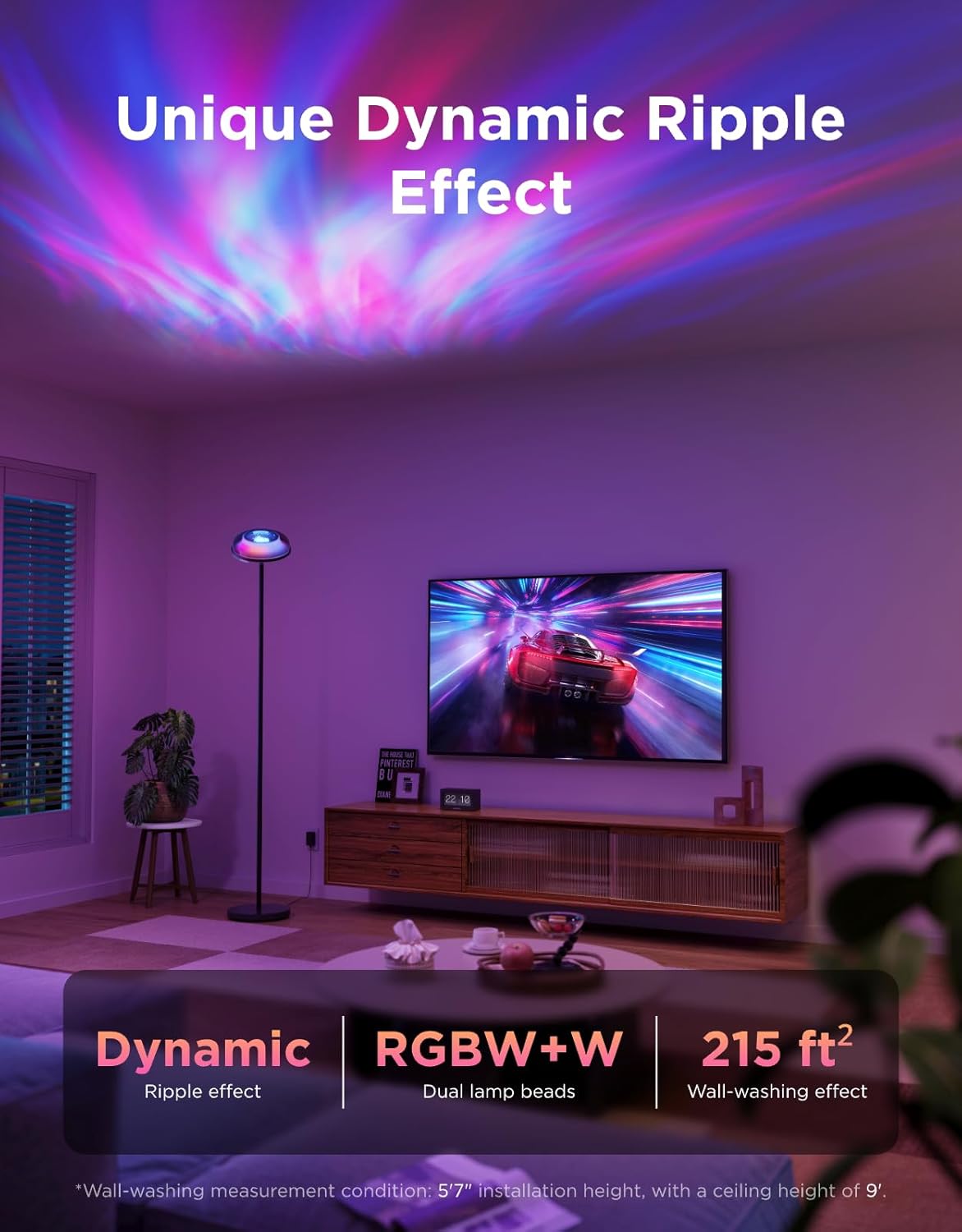 Govee Uplighter Floor Lamp for Living Room, RGBIC Ripple Projector, Floor Lamp for Bedroom Works with Matter, 215 ft² Light Area, 1000lm LED Modern Corner Floor Light, Warm Cool White Standing Lamp Govee Uplighter Floor Lamp for Living Room, RGBIC Ripple Projector, Floor Lamp for Bedroom Works with Matter, 215 ft² Light Area, 1000lm LED Modern Corner Floor Light, Warm Cool White Standing Lamp