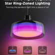 Govee Pendant Light for Kitchen Island, Three-Layer RGBIC Smart Lighting, Matter Compatible, 1300LM 2700K-6500K Dimmable Black Hanging Light Fixture Works with Alexa, Adjustable Height for Dining Room