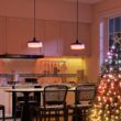 Govee Pendant Light for Kitchen Island, Three-Layer RGBIC Smart Lighting, Matter Compatible, 1300LM 2700K-6500K Dimmable Black Hanging Light Fixture Works with Alexa, Adjustable Height for Dining Room