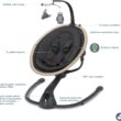 Maxi-Cosi Cassia Smart Baby Swing for Infants, Portable Foldable Swing with Music, 360 Rotation, 5 Speeds, 12 Melodies, EcoCare Fabric, Auto Motion Sensor, 2 Reclines, Classic Graphite