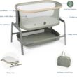 Maxi-Cosi Iora Baby Bassinets Bedside Sleeper, Portable Bassinet, Infant Bedside Sleeper Crib, Height Adjustable, Breathable Mesh, Large Storage Basket, Classic Green