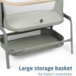 Maxi-Cosi Iora Baby Bassinets Bedside Sleeper, Portable Bassinet, Infant Bedside Sleeper Crib, Height Adjustable, Breathable Mesh, Large Storage Basket, Classic Green