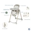 Maxi-Cosi Minla 6-in-1 High Chair for Babies & Toddlers, Portable Foldable Highchair, EcoCare Fabric, 9 Heights, 5 Reclines, 4 Tray Positions, Classic Oat