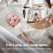 Maxi-COSI Calao Travel Playard, Infant Bassinet, Toddler Playpen, Portable, Lightweight, Foldable, Easy Setup, with Carry Bag, Breathable Mesh, Classic Graphite