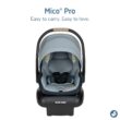 Maxi-COSI Mico Pro Baby Infant Car Seat, Ventilated Chair Design, Soft Headrest Pad, Easy-Install Latch, Adjustable Belt Guide, 3-Position Base, Stroller-Ready, Fits 4-30 lbs, up to 32 in, Seascape