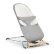 UPPAbaby Mira Bouncer/Portable 2-in-1 Bouncer + Seat Grows with Your Baby/GREENGuard Gold, JPMA + FSC Certified/Cozy Seat Liner + Storage Bag Included/Stella (Grey Mélange/Silver Chrome/Maple Wood)