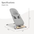 UPPAbaby Mira Bouncer/Portable 2-in-1 Bouncer + Seat Grows with Your Baby/GREENGuard Gold, JPMA + FSC Certified/Cozy Seat Liner + Storage Bag Included/Stella (Grey Mélange/Silver Chrome/Maple Wood)