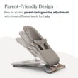UPPAbaby Mira Bouncer/Portable 2-in-1 Bouncer + Seat Grows with Your Baby/GREENGuard Gold, JPMA + FSC Certified/Cozy Seat Liner + Storage Bag Included/Stella (Grey Mélange/Silver Chrome/Maple Wood)