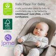 UPPAbaby Mira Bouncer/Portable 2-in-1 Bouncer + Seat Grows with Your Baby/GREENGuard Gold, JPMA + FSC Certified/Cozy Seat Liner + Storage Bag Included/Stella (Grey Mélange/Silver Chrome/Maple Wood)