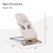 UPPAbaby Mira Bouncer/Portable 2-in-1 Bouncer + Seat Grows With Your Baby/GREENGuard Gold, JPMA + FSC certified/Cozy Seat Liner + Storage Bag Included/Charlie (Sand Mélange/Black Chrome/Walnut Wood)