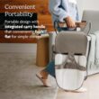 UPPAbaby Mira Bouncer/Portable 2-in-1 Bouncer + Seat Grows with Your Baby/GREENGuard Gold, JPMA + FSC Certified/Cozy Seat Liner + Storage Bag Included/Wells (Taupe Mélange/Black Chrome/Walnut Wood)